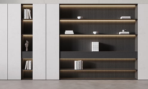 Modern bookcase 3d model