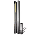 Modern Vertical Outdoor Lights With Three Different Heights And Metallic Finish