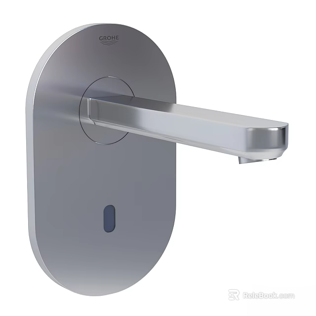 Modern Sensor Activated Wall Mounted Stainless Steel Sleek Design Faucet 3d model 