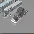 Various Commercial Vehicles Including Trucks And Buses On Gray Background