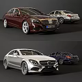 Luxury Sedans in Red Silver and Dark Blue with Modern Exterior Design
