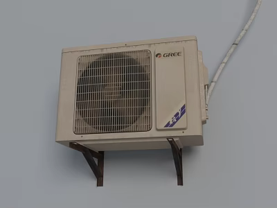 GREE Air Conditioner Fan Mounted on Metal Stand with Power Cord 3d model
