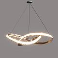 Modern Hanging Chandelier With Sleek Geometric Metal Frame And LED Lighting