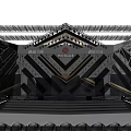 Modern KTV Stage Design With Green Lighting And Geometric Decorations