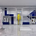 Breck Store Interior With Colorful Mannequins And Modern Display Counters