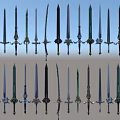Decorative Sword Ornament Set with Various Exquisite Designs and Metallic Finishes for Home Decor
