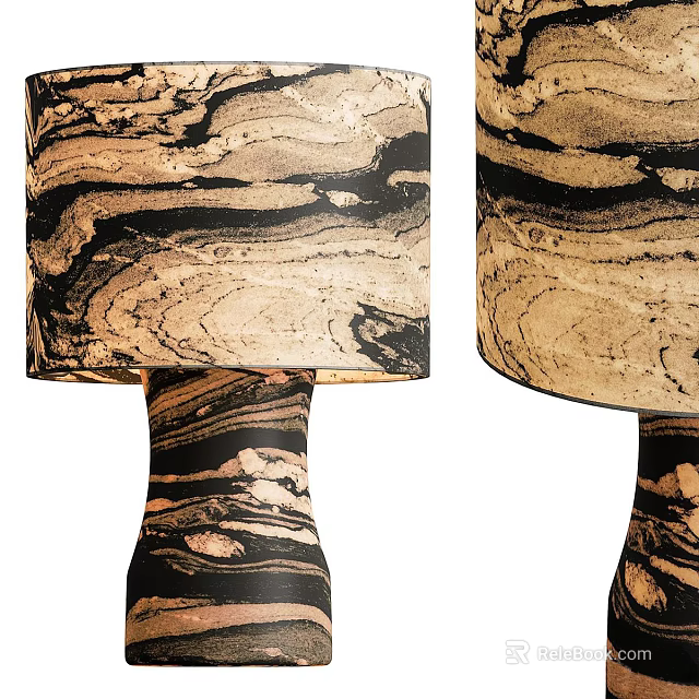 Elegant Modern Luxury Table Lamp With Marble Texture And Stylish Base Design 3d model