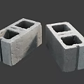 Gray Hollow Concrete Blocks For Construction Projects And Building Use 3d model
