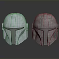Two Silver Metallic Tactical Helmets With Armor Design And Reflective Surface 3d model