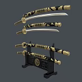 Japanese Samurai Sword Taidao Weapon Cold Weapon Ninja Sword Next Generation PBR Material Sword Scabbard Treasure Sword Ancient Weapon Artifact Weapon 3d model