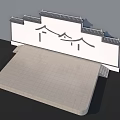 Traditional Chinese Architectural Exterior Wall with White Smooth Surface and Black Roof Eaves Design