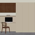 Middle style wardrobe desk 3d model