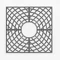 Decorative Circular Hole Covers With Grid Wooden And Stone Materials For Home Decor