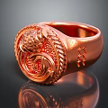 Exquisite Copper Colored Ring With Intricate Patterns And Decorative Details