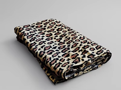 Leopard Print Blanket with Soft Plush Texture and Classic Animal Pattern Design 3d model