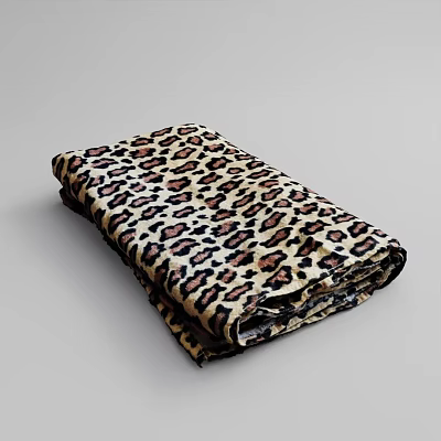 Leopard Print Blanket with Soft Plush Texture and Classic Animal Pattern Design 3d model