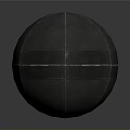 Dark Geometric Polyhedron And Sphere With Metallic Texture On Gray Background