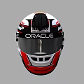 McLaren ORACLE Racing Helmet With Red White Black Design And Logos Visor Shell