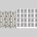 Decorative Metal Room Dividers With Vine Leaf And Geometric Patterns Design 3d model