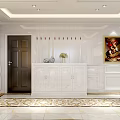 Elegant Dining and Living Room Interior Design With White Cabinets Dining Table And Chandelier