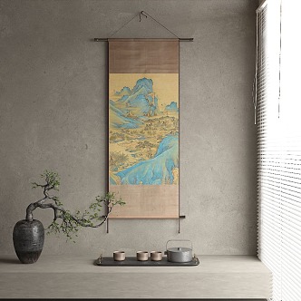 New Chinese Landscape Painting Decorative Painting 3d model