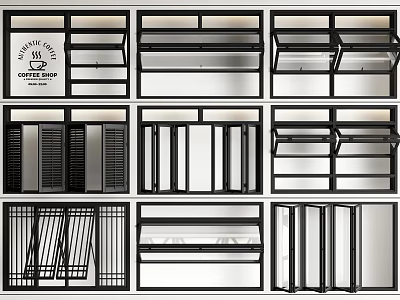Various Stylish Casement Windows Designs With Different Frame Styles And Glass Options 3d model
