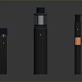 Modern Weapon Models With Three Different Sleek Dark Designs Translucent Sections And Orange Accents