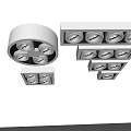 Modern Downlights And Spotlights With Recessed Design Multiple Bulbs Various Styles 3d model