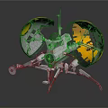 Futuristic Sci Fi Weapon With Yellow Black Spherical Components And Mechanical Legs 3d model