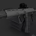 Tactical Assault Rifle With Mounted Scope Detachable Magazine And Ergonomic Grip