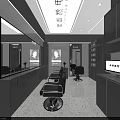 Stylish Minimalist Hair Salon Interior Design With Comfortable Styling Chairs Large Mirrors And Storage Cabinets