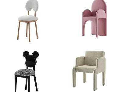 Stylish Modern Leisure Chairs With Unique Shapes Diverse Styles And Colors 3d model