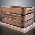 Rustic Wooden Crate with Sturdy Handle and Practical Storage Design 3d model