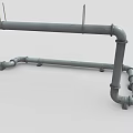 Industrial LOFT Piping Package 3d model
