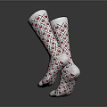 Stylish Playing Card Pattern Socks White Base With Red Black Heart Diamond Designs