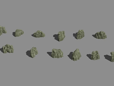 Detailed Decorative Rockery Rock 3D Models For Garden Landscape Use 3d model