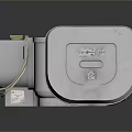 Gray Computer External Hard Drive With Open Lid Connected Cable And Control Panel