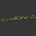 Circular Stone Circle Structure With Central Large Stone And Surrounding Small Stones On Green Lawn
