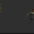 Game Movie Character Zombie With Green Skin Wearing Sports Uniform Bloodstains And Bandages On Body