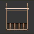 Copper Double Layer Metal Storage Rack With Hooks For Bathroom Kitchen Organization 3d model