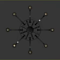 Vintage Iron Chandelier With Wheel Design And Multiple Candle Shaped Lights