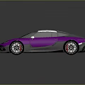 Purple Sports Car With Sleek Design White Roof And Shiny Body On Dark Background