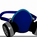 Blue Industrial Safety Respirator With Dual Filter Cartridges And Headband