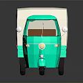 Green Tricycle With White Cargo Box For Urban Delivery Transport Design