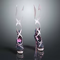 Elegant Dark Purple High Heels With Twisted Straps And Shiny Stiletto Design
