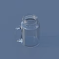 Transparent Glass Wine Cup With Handle On Blue Background Surface Design 3d model