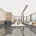 Modern Luxury Real Estate Sales Office With Spacious Negotiation Lounge And Elegant Warm Interior Decoration