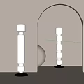 Modern Cylindrical Floor Lamps With White Shade And Brass Base In Archway Setting