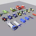 Different Kinds of Farm Agricultural Equipment Including Tractors Harvesters Trailers and Tools