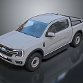 Ford Ranger Silver Pickup Truck With Modern Exterior And Spacious Cargo Bed